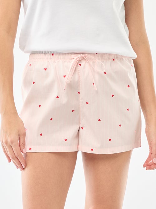 Pantalón corto de pijama en popelina - Kiabi