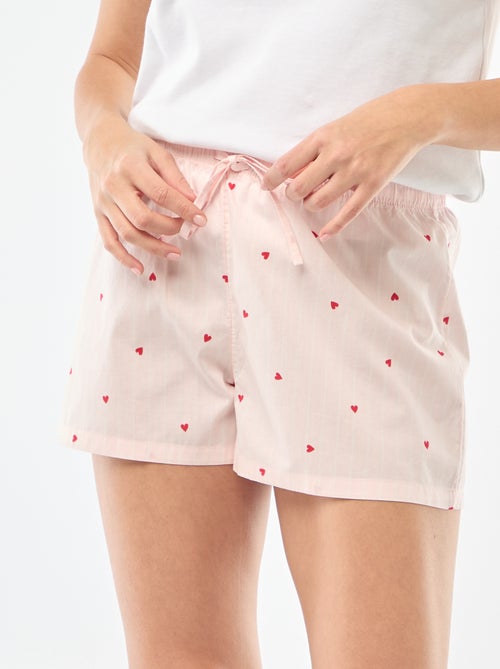 Pantalón corto de pijama en popelina - Kiabi