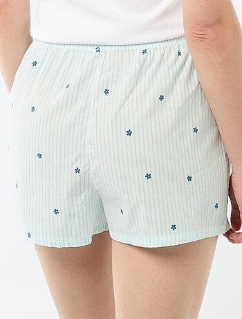Pantalón corto de pijama elástico con rayas