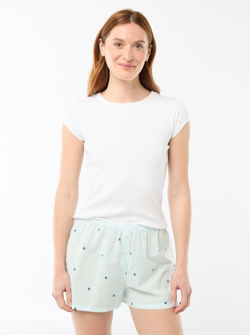Pantalón corto de pijama estampado floral - Kiabi