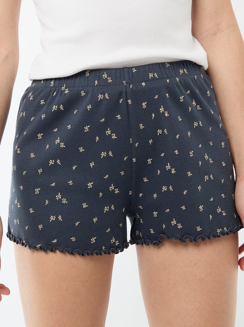 Pantalón corto de pijama 'flores' all-over en algodón - Kiabi