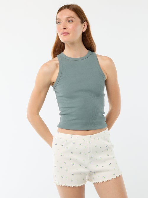 Pantalón corto de pijama 'flores' all-over en algodón - Kiabi