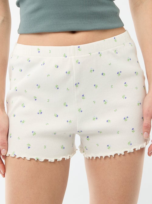 Pantalón corto de pijama 'flores' all-over en algodón - Kiabi