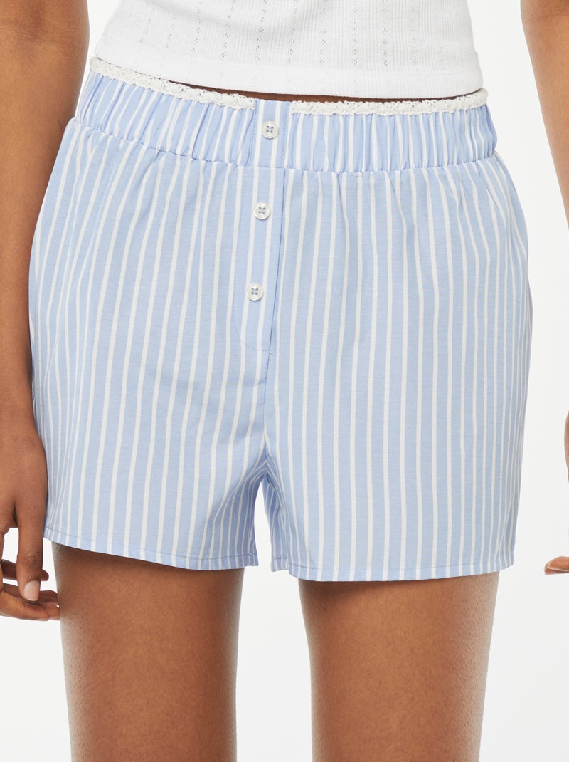 Pantalón corto de pijama vaporoso Azul Adolescente chica