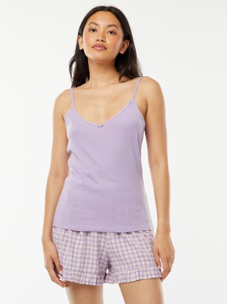 Pantalón corto de pijama vicky y bajo con volante