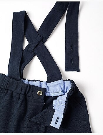 Pantalón corto de piqué de algodón con tirantes