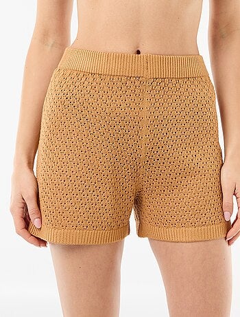 Pantalón corto de playa de malla croché