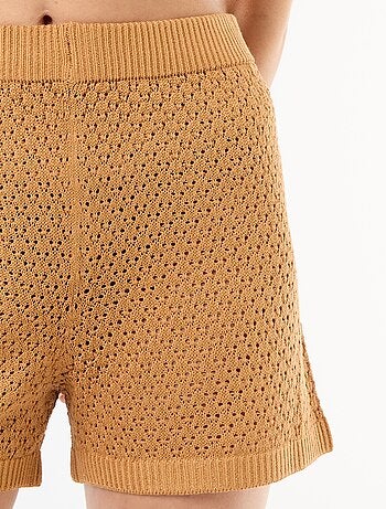 Pantalón corto de playa de malla croché