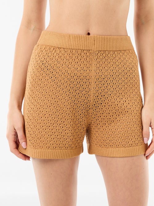 Pantalón corto de playa de malla croché - Kiabi