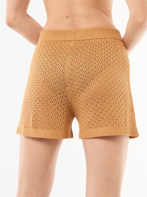 Pantalón corto de playa de malla croché - Kiabi