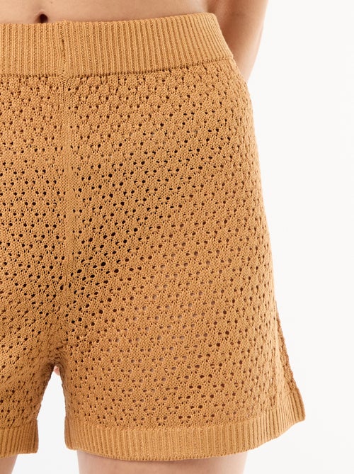 Pantalón corto de playa de malla croché - Kiabi