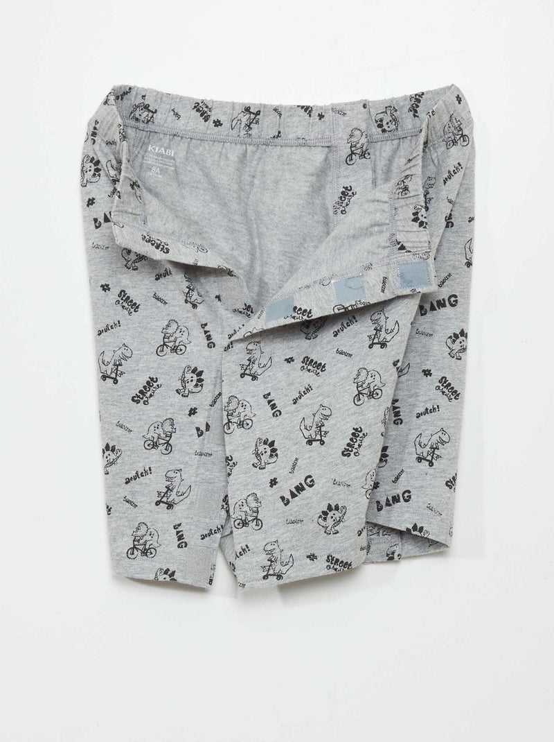 Pantalón corto de punto - colección fácil de poner GRIS - Kiabi
