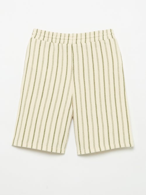 Pantalón corto de punto a rayas - Kiabi