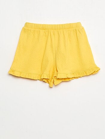 Pantalón corto de punto arrugado