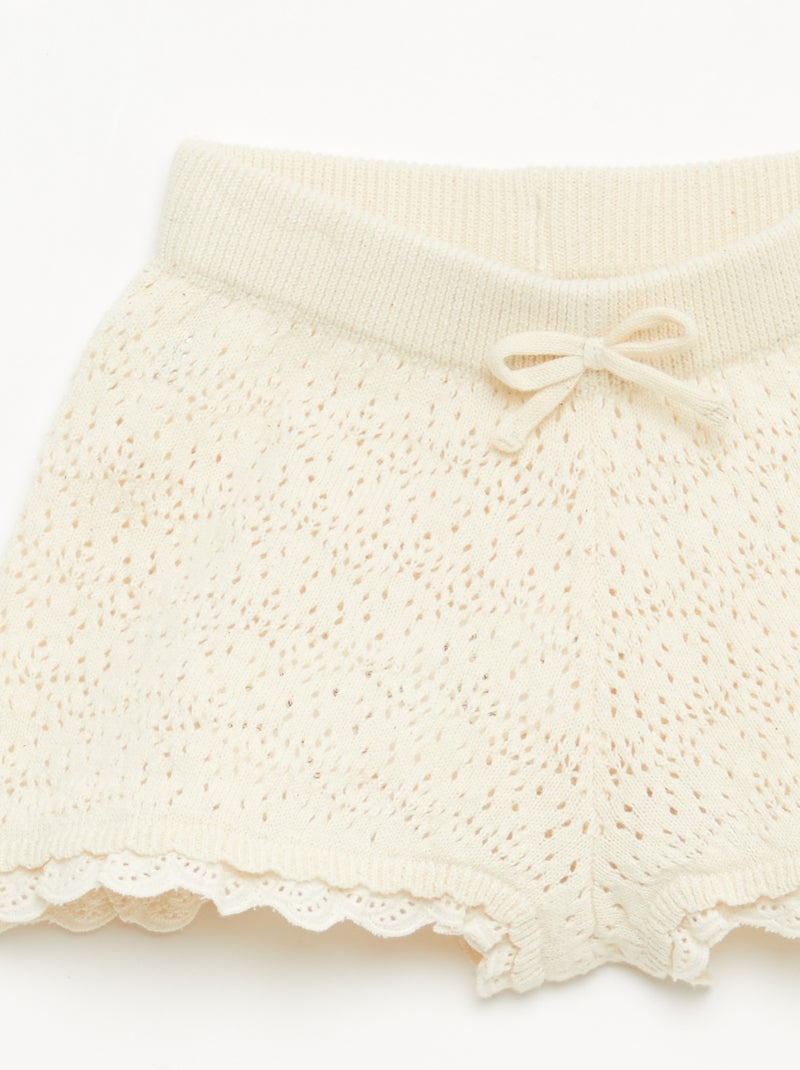 Pantalón corto de punto Blanco - Kiabi