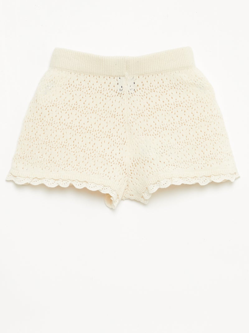 Pantalón corto de punto Blanco - Kiabi