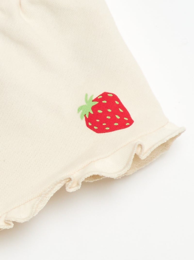 Pantalón corto de punto con estampado Blanco - Kiabi
