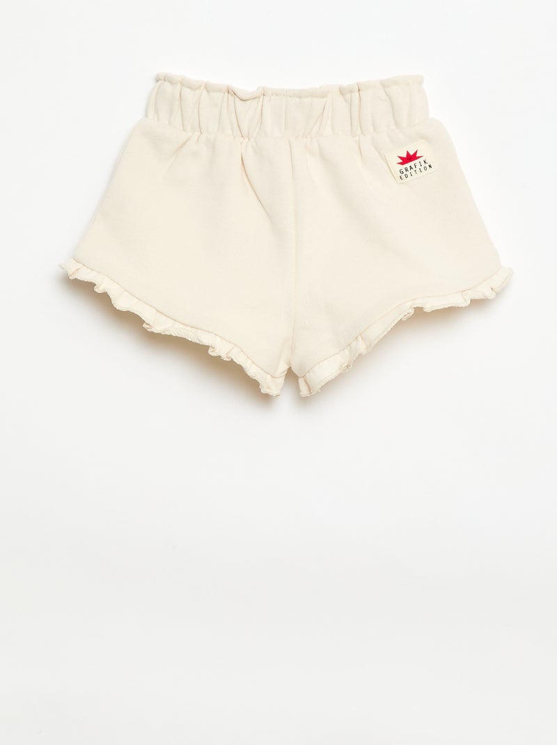 Pantalón corto de punto con estampado Blanco - Kiabi