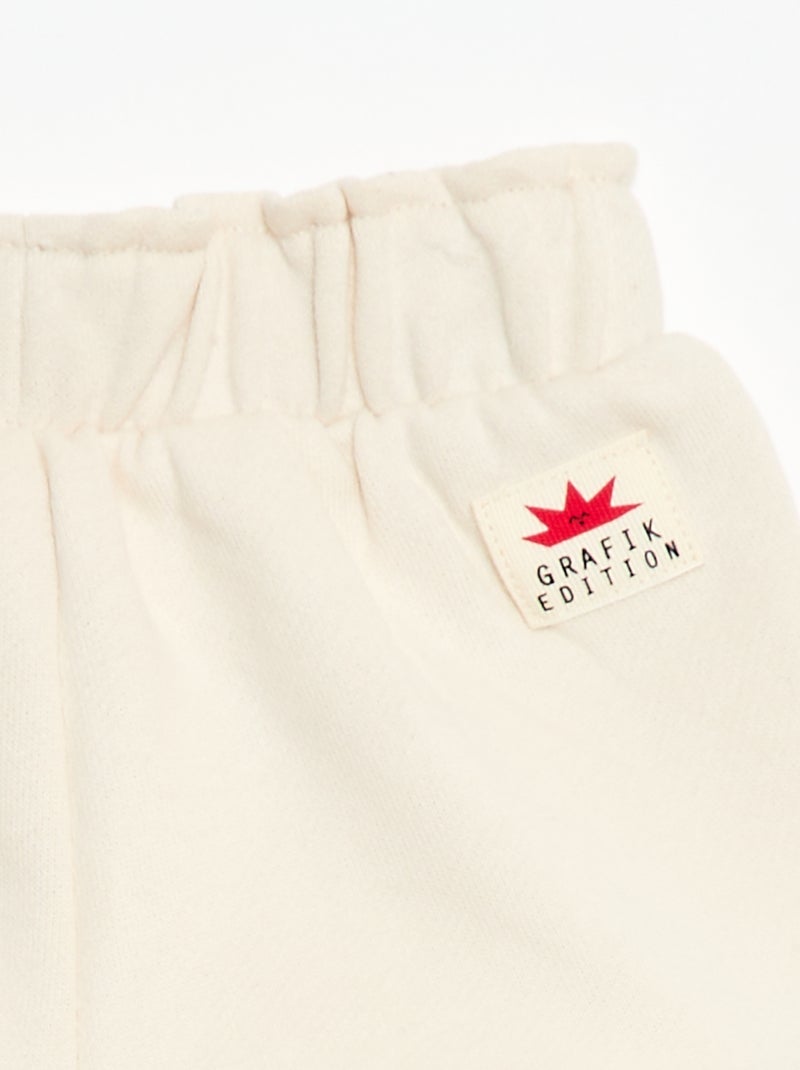Pantalón corto de punto con estampado Blanco - Kiabi