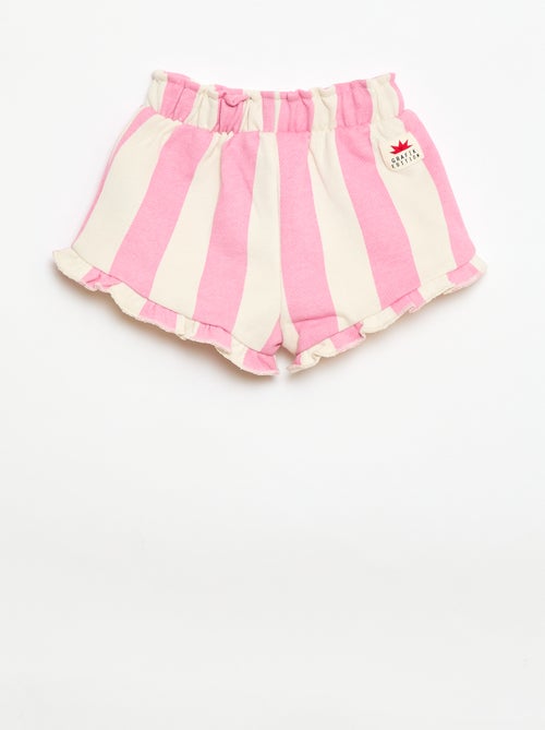 Pantalón corto de punto con estampado - Kiabi