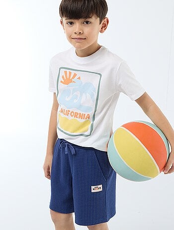 Pantalón corto de punto gofrado