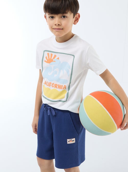 Pantalón corto de punto gofrado - Kiabi