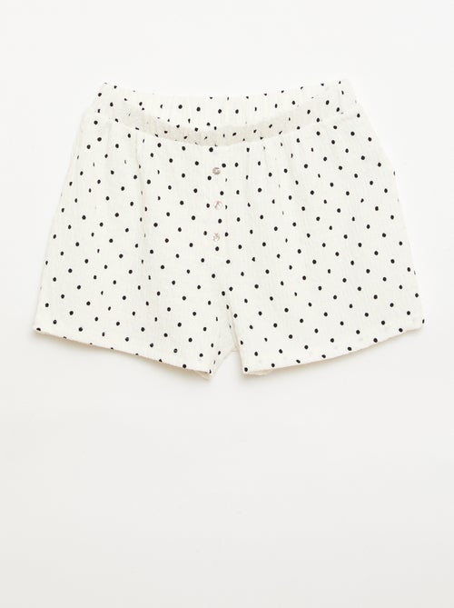 Pantalón corto de punto gofrado - Kiabi