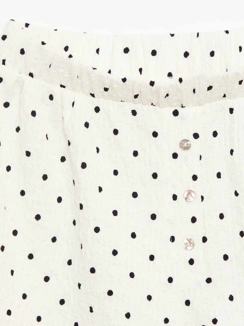 Pantalón corto de punto gofrado Blanco - Kiabi