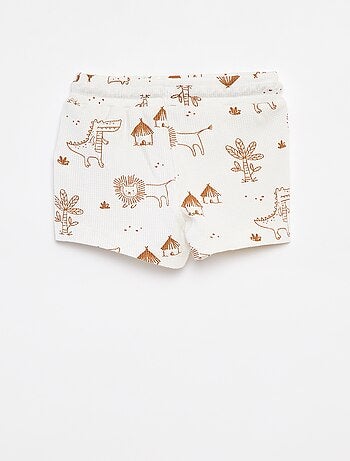 Pantalón corto de punto gofrado con estampado