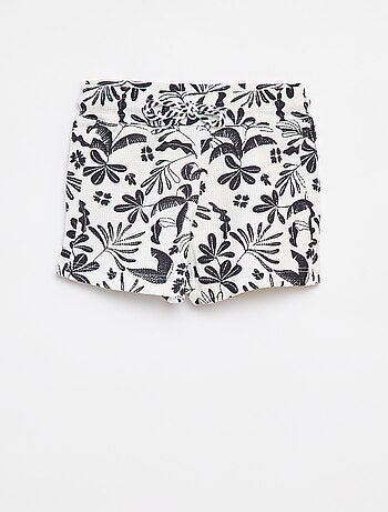 Pantalón corto de punto gofrado con estampado