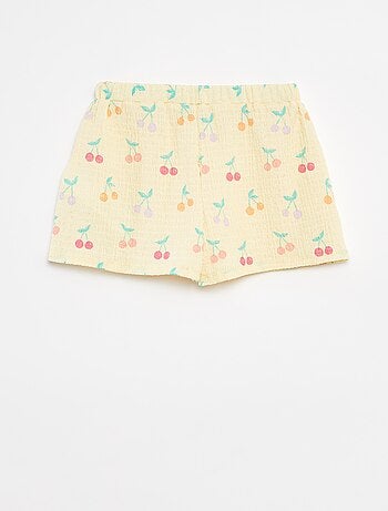 Pantalón corto de punto gofrado con motivos