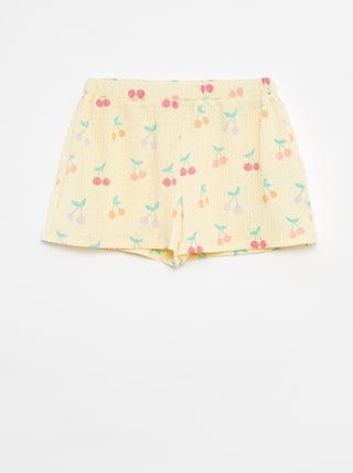 Pantalón corto de punto gofrado con motivos