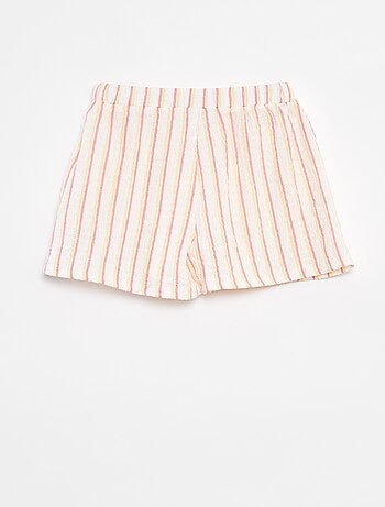 Pantalón corto de punto gofrado con motivos