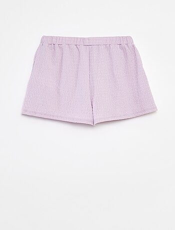 Pantalón corto de punto gofrado con motivos
