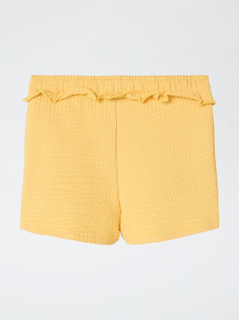 Pantalón corto de punto gofrado 'Guppy' AMARILLO - Kiabi