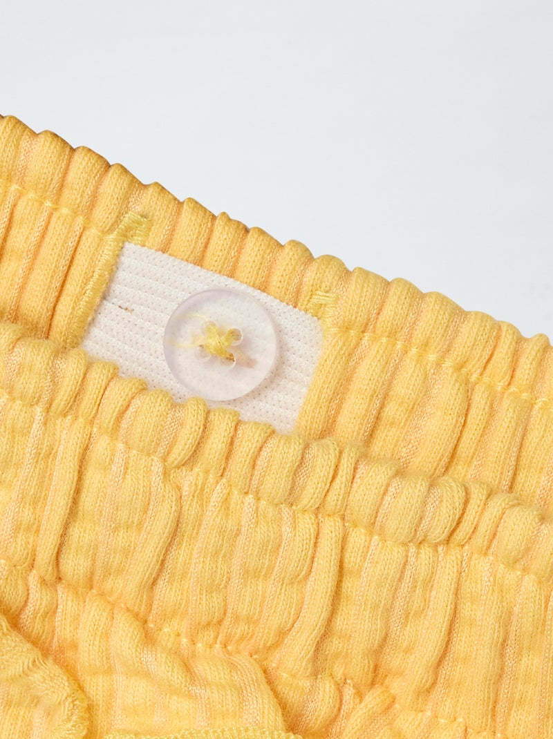 Pantalón corto de punto gofrado 'Guppy' AMARILLO - Kiabi