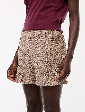 Pantalón corto de punto gofrado