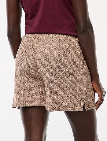 Pantalón corto de punto gofrado