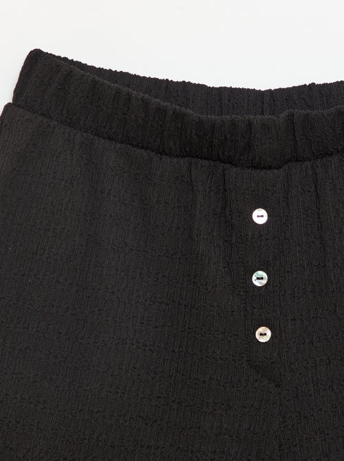 Pantalón corto de punto gofrado - Kiabi