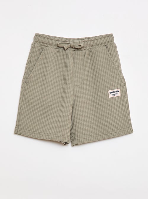 Pantalón corto de punto gofrado - Kiabi