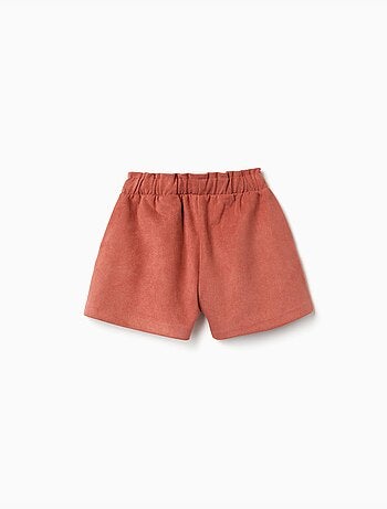 Pantalón corto de punto interlock con cinturón incorporado