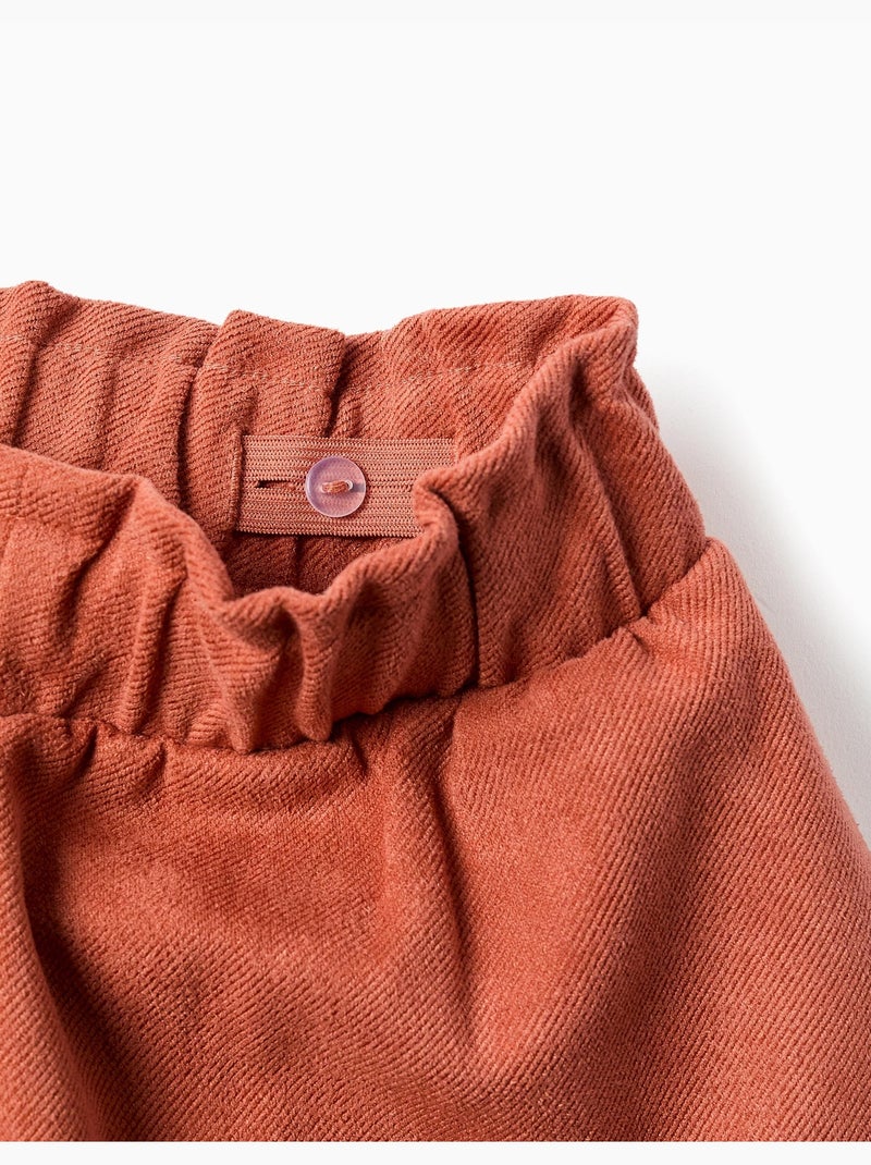 Pantalón corto de punto interlock con cinturón incorporado Marrón - Kiabi