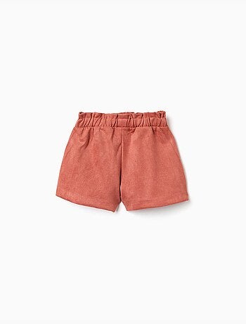 Pantalón corto de punto interlock con cinturón incorporado