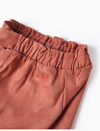 Pantalón corto de punto interlock con cinturón incorporado