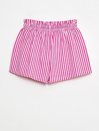 Pantalón corto de rayas en punto crepé