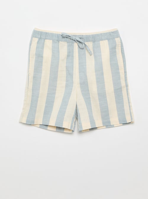Pantalón corto de rayas y cintura elástica - Kiabi