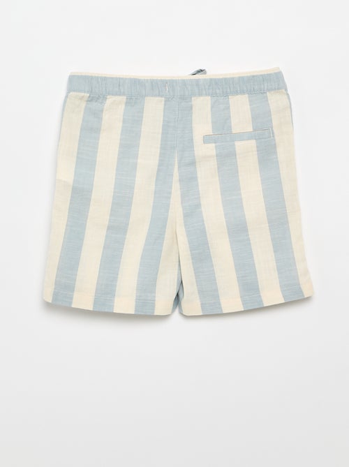 Pantalón corto de rayas y cintura elástica - Kiabi