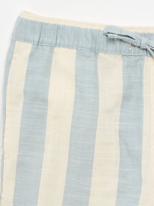 Pantalón corto de rayas y cintura elástica - Kiabi