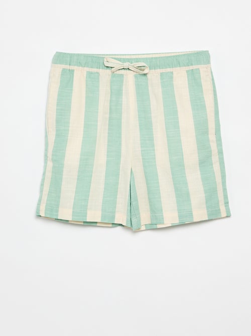 Pantalón corto de rayas y cintura elástica - Kiabi