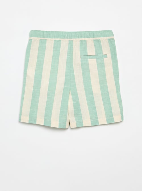 Pantalón corto de rayas y cintura elástica - Kiabi